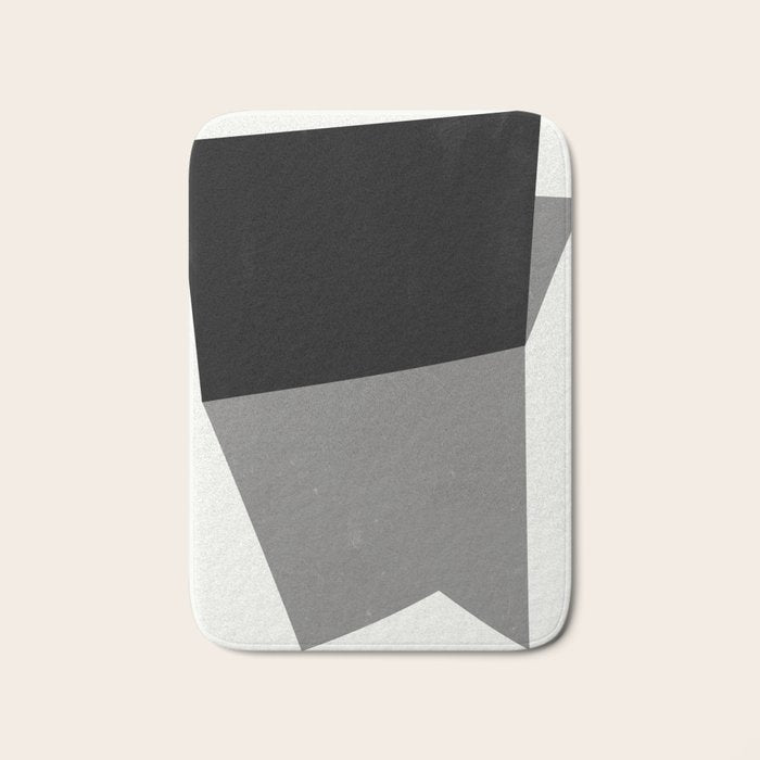 Minimalist greyscale geometry Bath Mat Gallery Image 1
