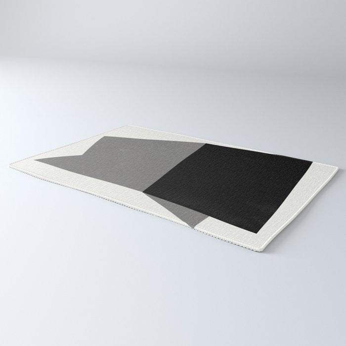 Minimalist greyscale geometry Rug Gallery Image 3