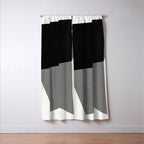 Minimalist greyscale geometry Window Curtain Gallery Image 3