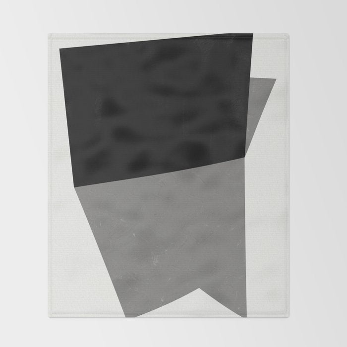 Minimalist greyscale geometry Throw Blanket Gallery Image 2