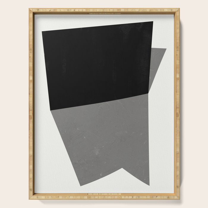 Minimalist greyscale geometry Serving Tray Gallery Image 1