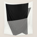 Minimalist greyscale geometry Wall Tapestry Gallery Image 4