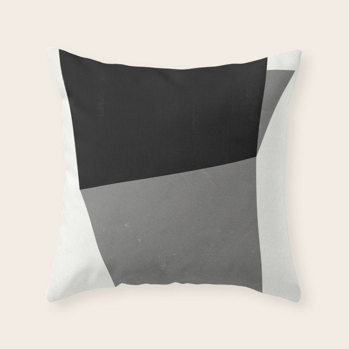 Minimalist greyscale geometry Throw Pillow Gallery Image 1