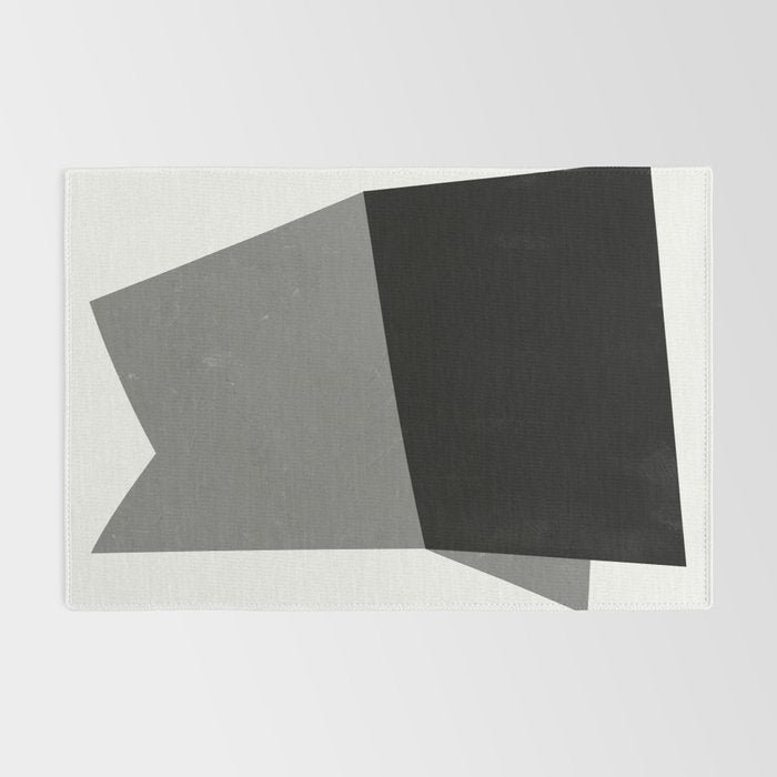 Minimalist greyscale geometry Rug Gallery Image 2
