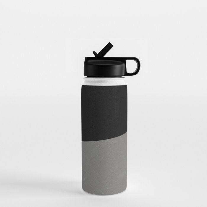 Minimalist greyscale geometry Water Bottle Gallery Image 1