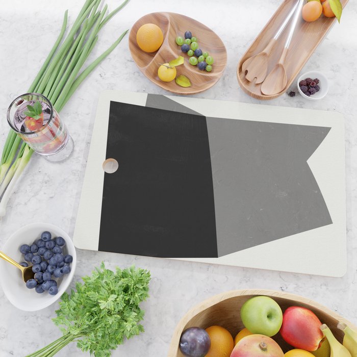Minimalist greyscale geometry Cutting Board Gallery Image 2