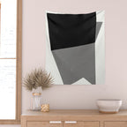 Minimalist greyscale geometry Wall Tapestry Gallery Image 2
