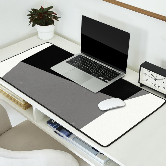 Minimalist greyscale geometry Desk Mat Gallery Image 2