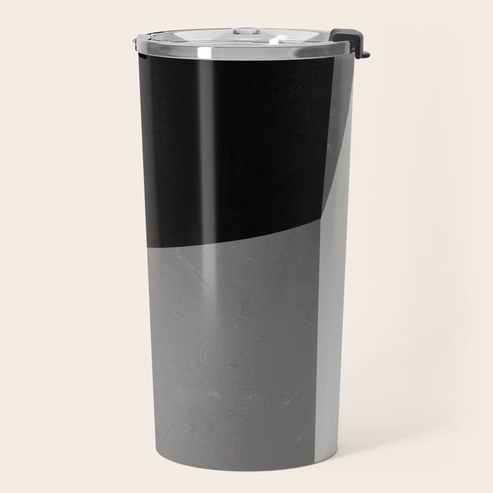 Minimalist greyscale geometry Travel Mug Gallery Image 2