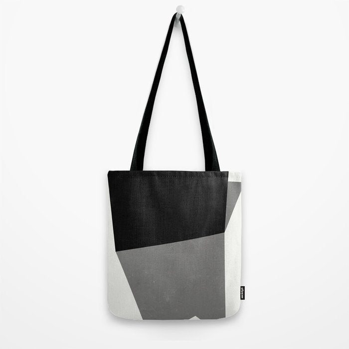 Minimalist greyscale geometry Tote Bag Gallery Image 2
