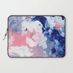 Ejaaz Haniff Abstract Acrylic Palette Knife Painting Blue Pink: 'Summer Storm' Laptop Sleeve Gallery Image 1