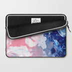 Ejaaz Haniff Abstract Acrylic Palette Knife Painting Blue Pink: 'Summer Storm' Laptop Sleeve Gallery Image 2