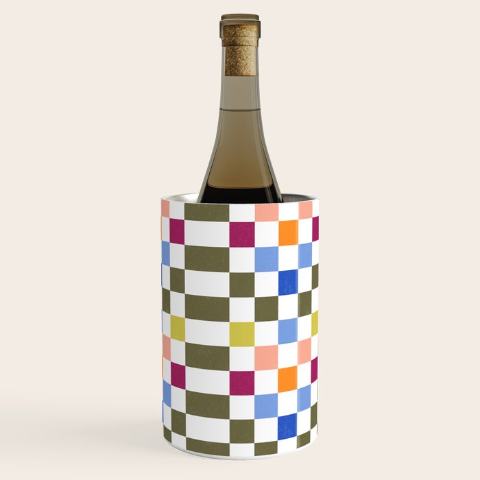 Colorful Mod Checkerboard Wine Chiller Gallery Image 2
