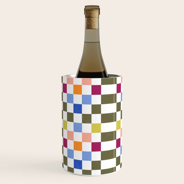 Colorful Mod Checkerboard Wine Chiller Gallery Image 3