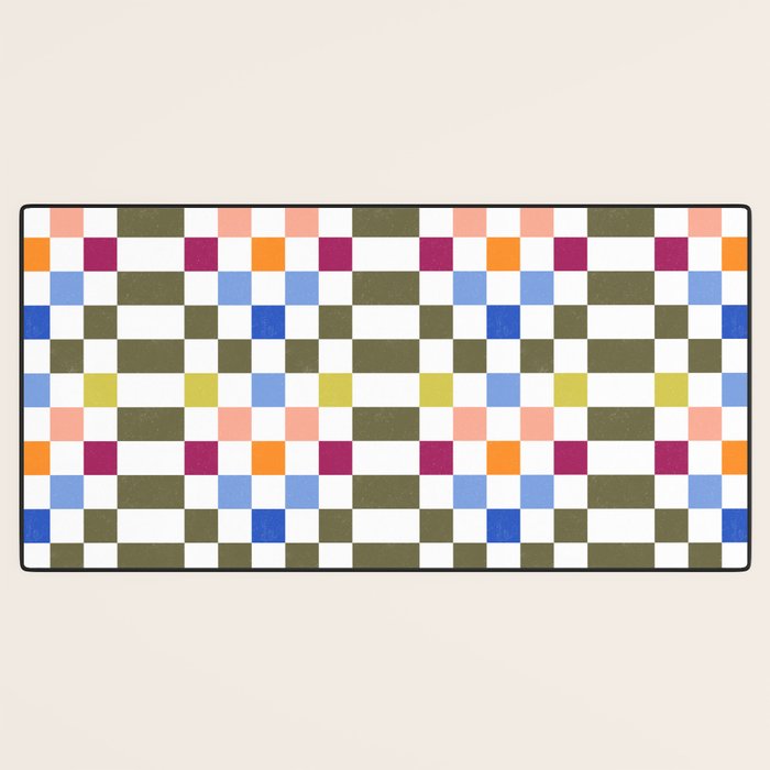 Colorful Mod Checkerboard Desk Mat Gallery Image 3