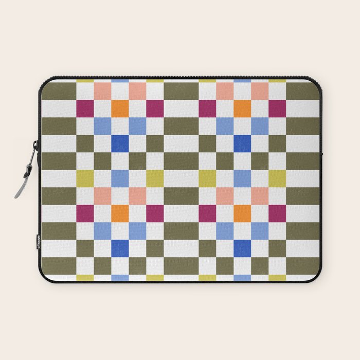 Colorful Mod Checkerboard Laptop Sleeve Gallery Image 1