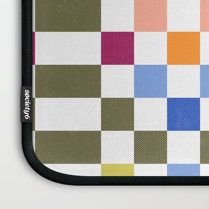 Colorful Mod Checkerboard Laptop Sleeve Gallery Image 3