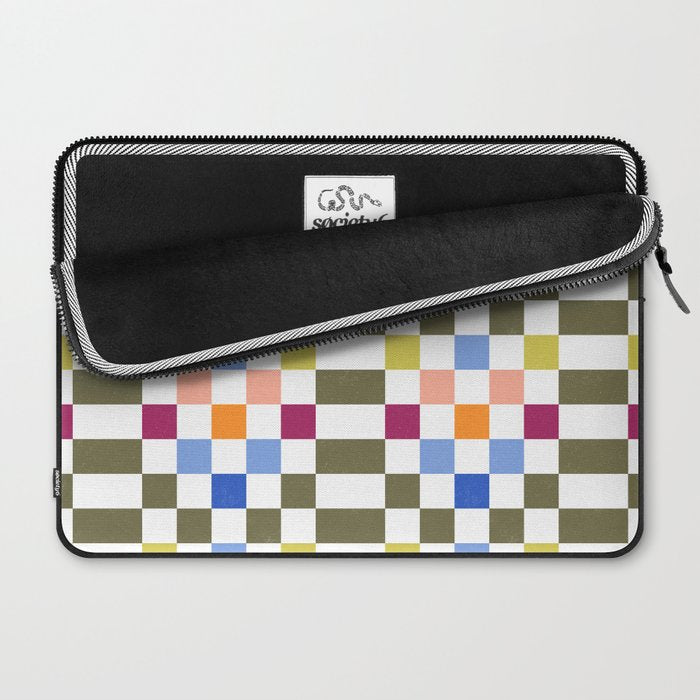 Colorful Mod Checkerboard Laptop Sleeve Gallery Image 2