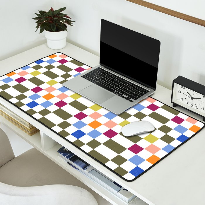 Colorful Mod Checkerboard Desk Mat Gallery Image 2