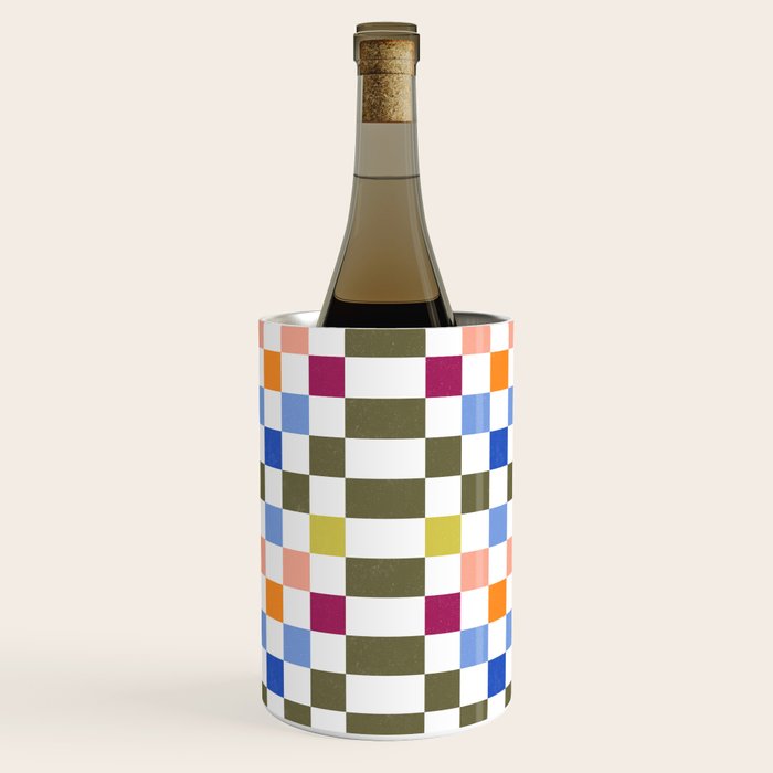 Colorful Mod Checkerboard Wine Chiller Gallery Image 1