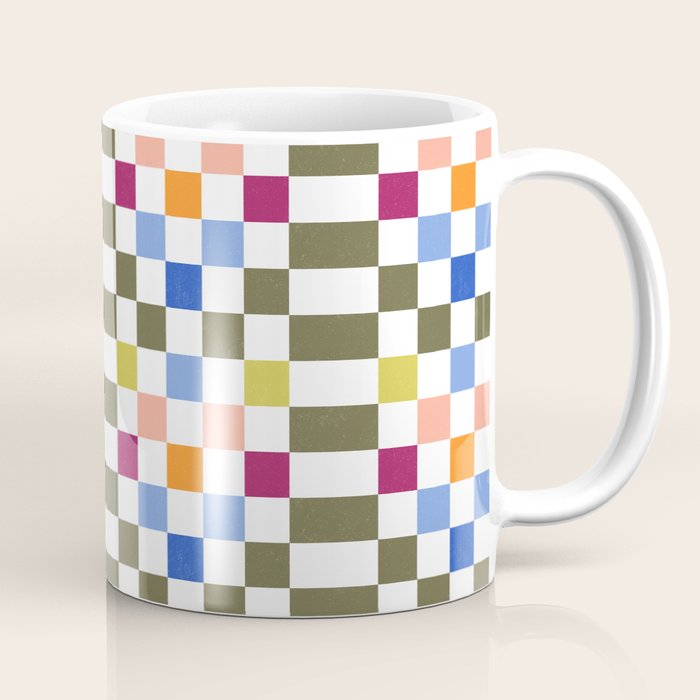 Colorful Mod Checkerboard Coffee Mug Gallery Image 1