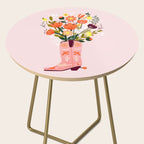 Pink Cowboy Boot and Wild Flower Bouquet Side Table Gallery Image 2