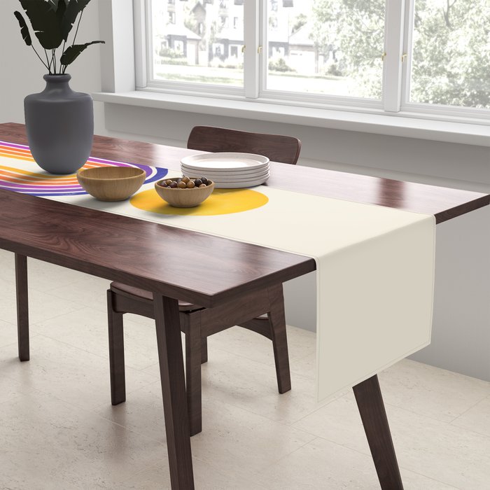 Rainbow Sun: Retro 80s Edition Table Runner Gallery Image 2