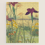 Hankjin Views - Nature Ukiyo Landscape in Green, Purple, Yellow & Orange Jigsaw Puzzle Gallery Image 1