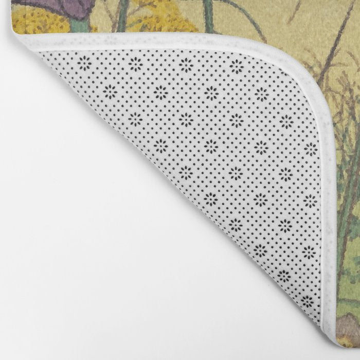 Hankjin Views - Nature Ukiyo Landscape in Green, Purple, Yellow & Orange Bath Mat Gallery Image 2