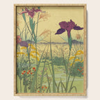 Hankjin Views - Nature Ukiyo Landscape in Green, Purple, Yellow & Orange Serving Tray Gallery Image 1
