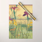 Hankjin Views - Nature Ukiyo Landscape in Green, Purple, Yellow & Orange Wrapping Paper Gallery Image 1