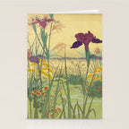 Hankjin Views - Nature Ukiyo Landscape in Green, Purple, Yellow & Orange Stationery Card Gallery Image 2