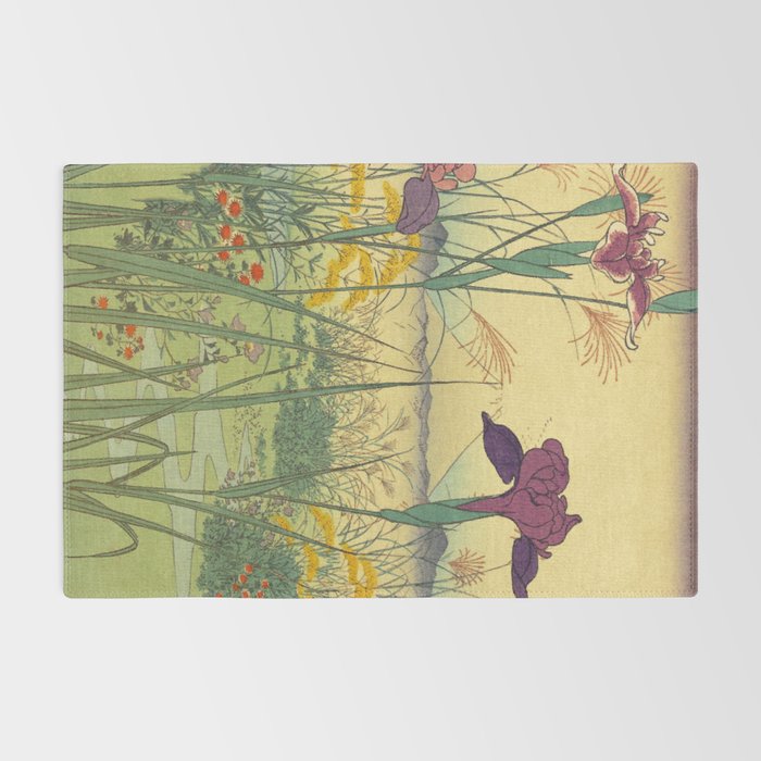 Hankjin Views - Nature Ukiyo Landscape in Green, Purple, Yellow & Orange Rug Gallery Image 2