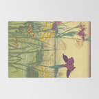 Hankjin Views - Nature Ukiyo Landscape in Green, Purple, Yellow & Orange Rug Gallery Image 2