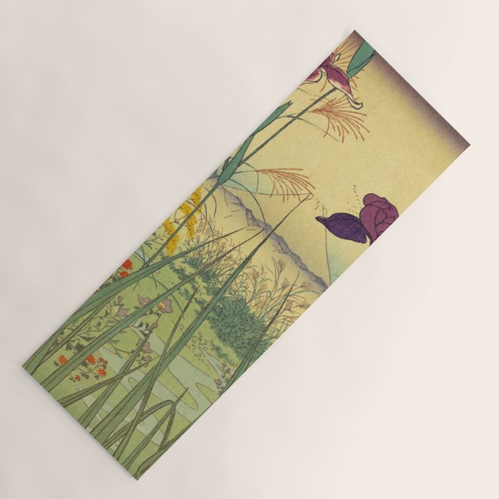 Hankjin Views - Nature Ukiyo Landscape in Green, Purple, Yellow & Orange Yoga Mat Gallery Image 1