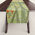 Hankjin Views - Nature Ukiyo Landscape in Green, Purple, Yellow & Orange Table Runner Gallery Image 1