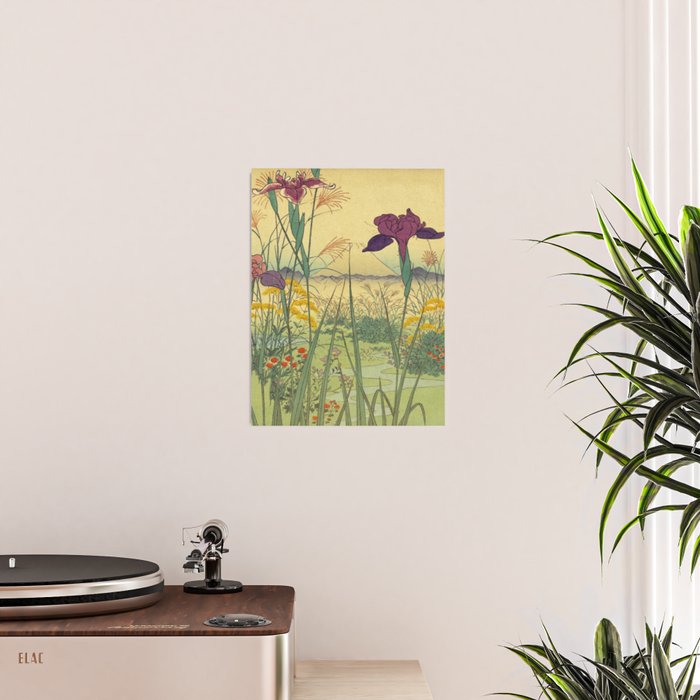Hankjin Views - Nature Ukiyo Landscape in Green, Purple, Yellow & Orange Poster Gallery Image 2