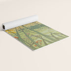 Hankjin Views - Nature Ukiyo Landscape in Green, Purple, Yellow & Orange Yoga Mat Gallery Image 2