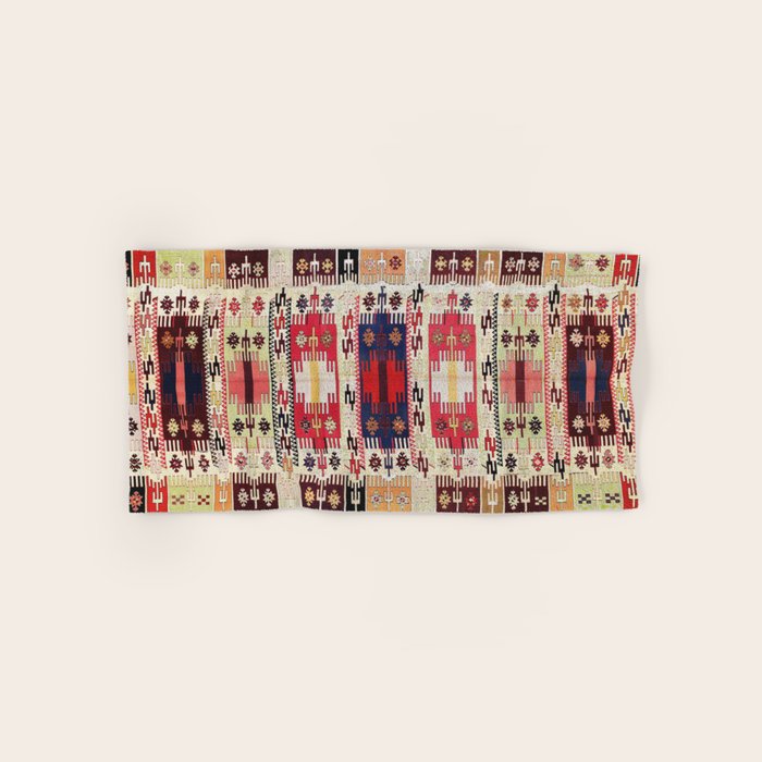Aleppo North Syrian Silk Kilim Print Bath Towel Gallery Image 1