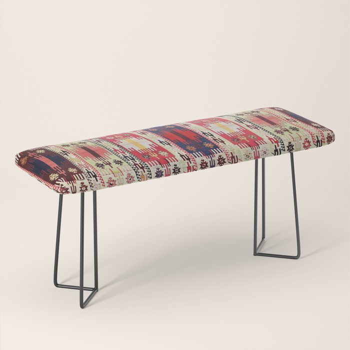Aleppo North Syrian Silk Kilim Print Bench Gallery Image 1