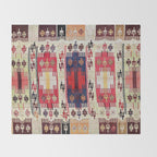 Aleppo North Syrian Silk Kilim Print Throw Blanket Gallery Image 2