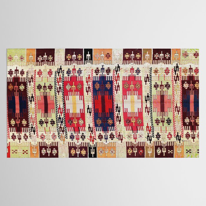 Aleppo North Syrian Silk Kilim Print Tablecloth Gallery Image 2