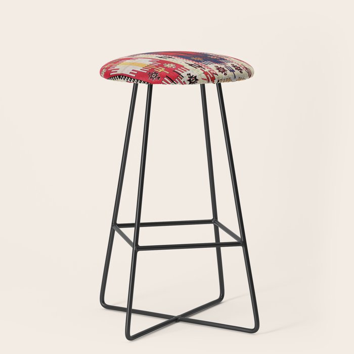 Aleppo North Syrian Silk Kilim Print Stool Gallery Image 1