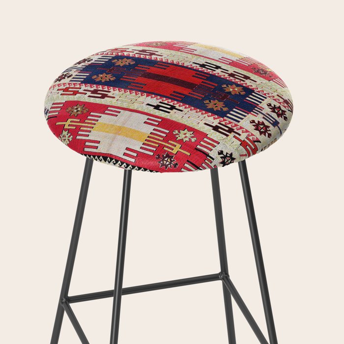 Aleppo North Syrian Silk Kilim Print Stool Gallery Image 2