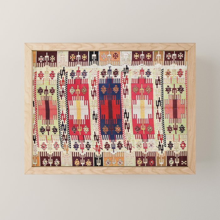 Aleppo North Syrian Silk Kilim Print Mini Art Print Gallery Image 1