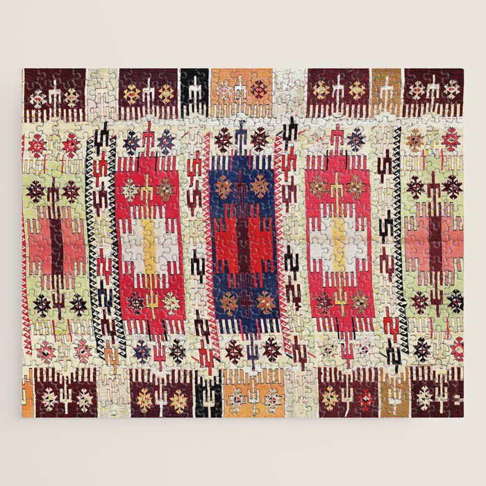 Aleppo North Syrian Silk Kilim Print Jigsaw Puzzle Gallery Image 1