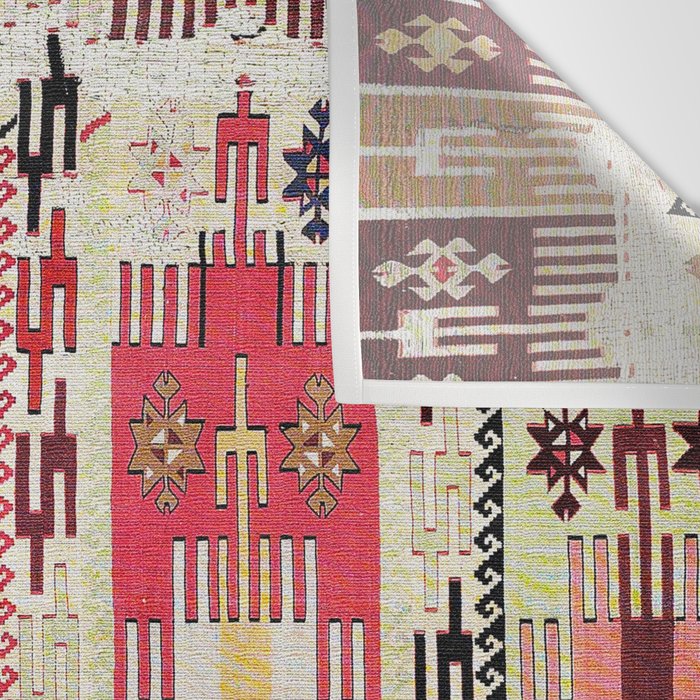 Aleppo North Syrian Silk Kilim Print Wall Tapestry Gallery Image 3