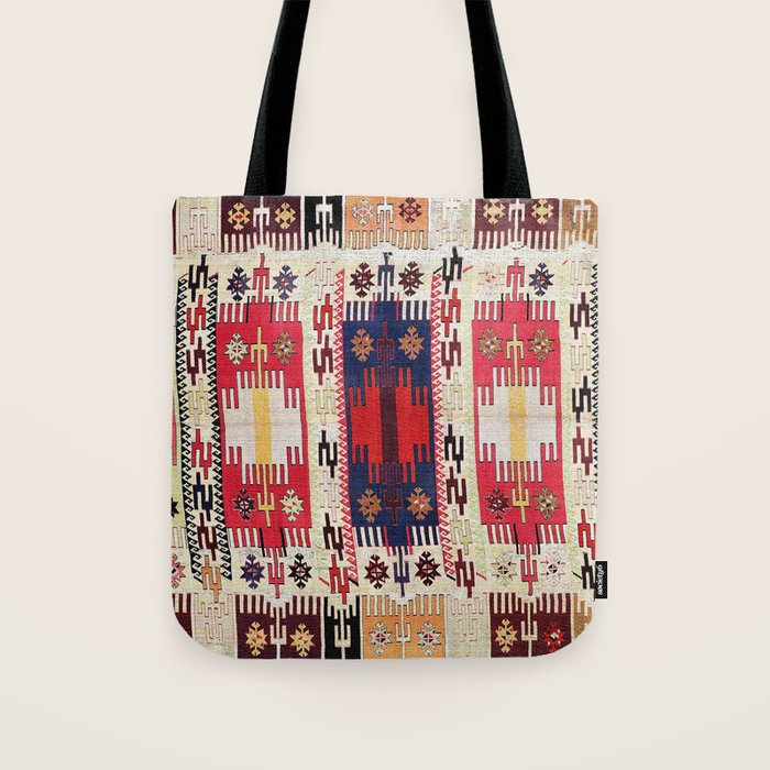 Aleppo North Syrian Silk Kilim Print Tote Bag Gallery Image 1