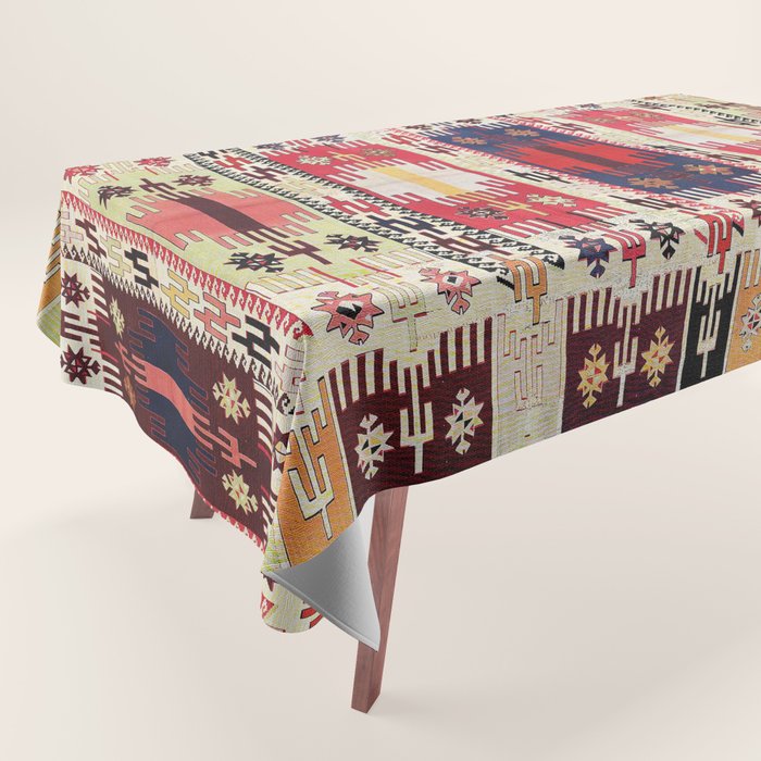 Aleppo North Syrian Silk Kilim Print Tablecloth Gallery Image 1