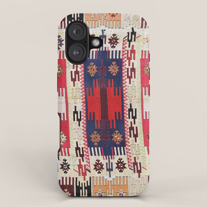Aleppo North Syrian Silk Kilim Print iPhone Case Gallery Image 1